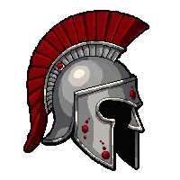 spartan crested helmet  blood stained battle worn