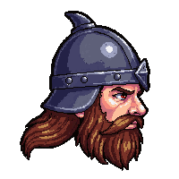 viking bearded helm  blood stained battle worn