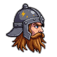 viking bearded helm  lightning charged crackling