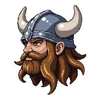 viking bearded helm  magical glowing