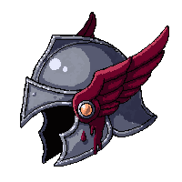 winged valkyrie helmet  blood stained battle worn