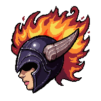 winged valkyrie helmet  fire enchanted molten