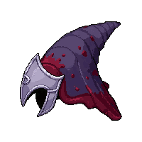wizard pointed hat  blood stained battle worn