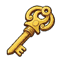 golden ornate key  shadow touched ethereal