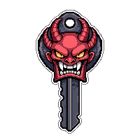 large iron key  demonic infernal