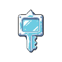 large iron key  frost enchanted icy