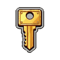 large iron key  gold trimmed royal