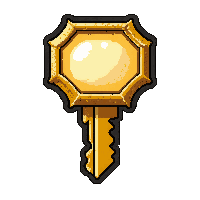 large iron key  magical glowing