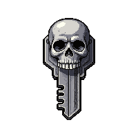 silver skeleton key  ancient weathered