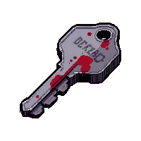 silver skeleton key  blood stained battle worn