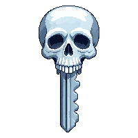 silver skeleton key  frost enchanted icy