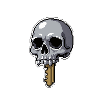 silver skeleton key  rusted broken