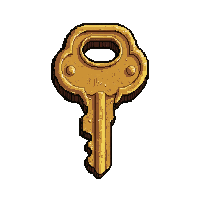 small brass key  ancient weathered