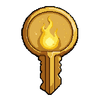 small brass key  fire enchanted molten