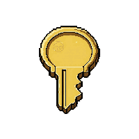 small brass key  gold trimmed royal
