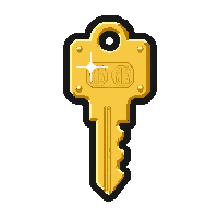 small brass key  magical glowing