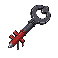 spiked iron key  blood stained battle worn