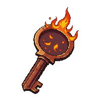 spiked iron key  fire enchanted molten