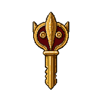 spiked iron key  gold trimmed royal