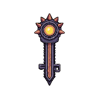 spiked iron key  magical glowing