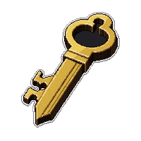 twisted obsidian key  gold trimmed royal