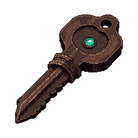 twisted obsidian key  rusted broken