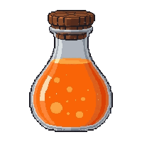 orange fire potion  tear drop shaped