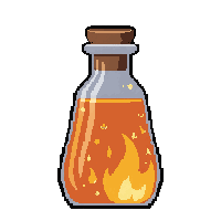 orange fire potion  twisted spiral bottle