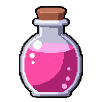 pink love potion  glowing radiantly