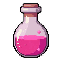 pink love potion  round flask