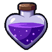 purple shadow potion  heart shaped bottle