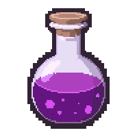 purple shadow potion  round flask
