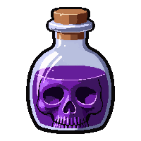purple shadow potion  skull shaped bottle