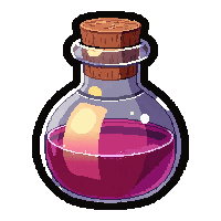 rainbow polymorph potion  glowing radiantly