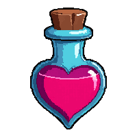 rainbow polymorph potion  heart shaped bottle