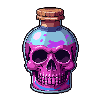 rainbow polymorph potion  skull shaped bottle