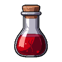 red health potion  cracked vial