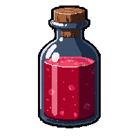 red health potion  crystal stopper