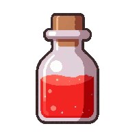 red health potion  glowing radiantly