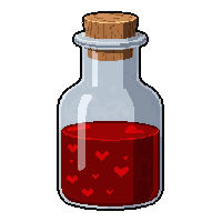 red health potion  half full
