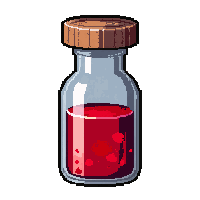 red health potion  narrow vial