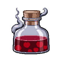 red health potion  smoking misty