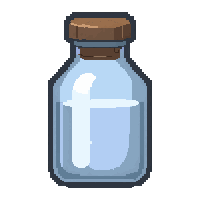 white holy potion  half full