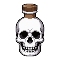 white holy potion  skull shaped bottle