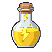 yellow lightning potion  half full