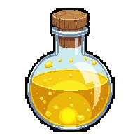 yellow lightning potion  round flask
