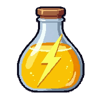 yellow lightning potion  tear drop shaped