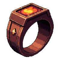 rune engraved iron ring  fire enchanted molten