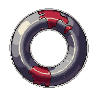 silver band ring  blood stained battle worn