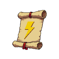 lightning spell scroll  tied with red ribbon